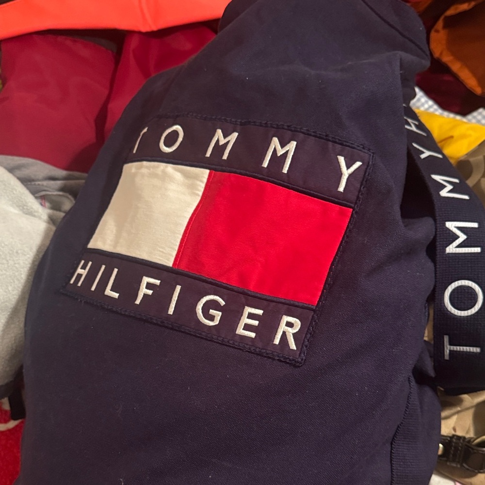 Tommy Hilfiger Red and White Logo Backpack
